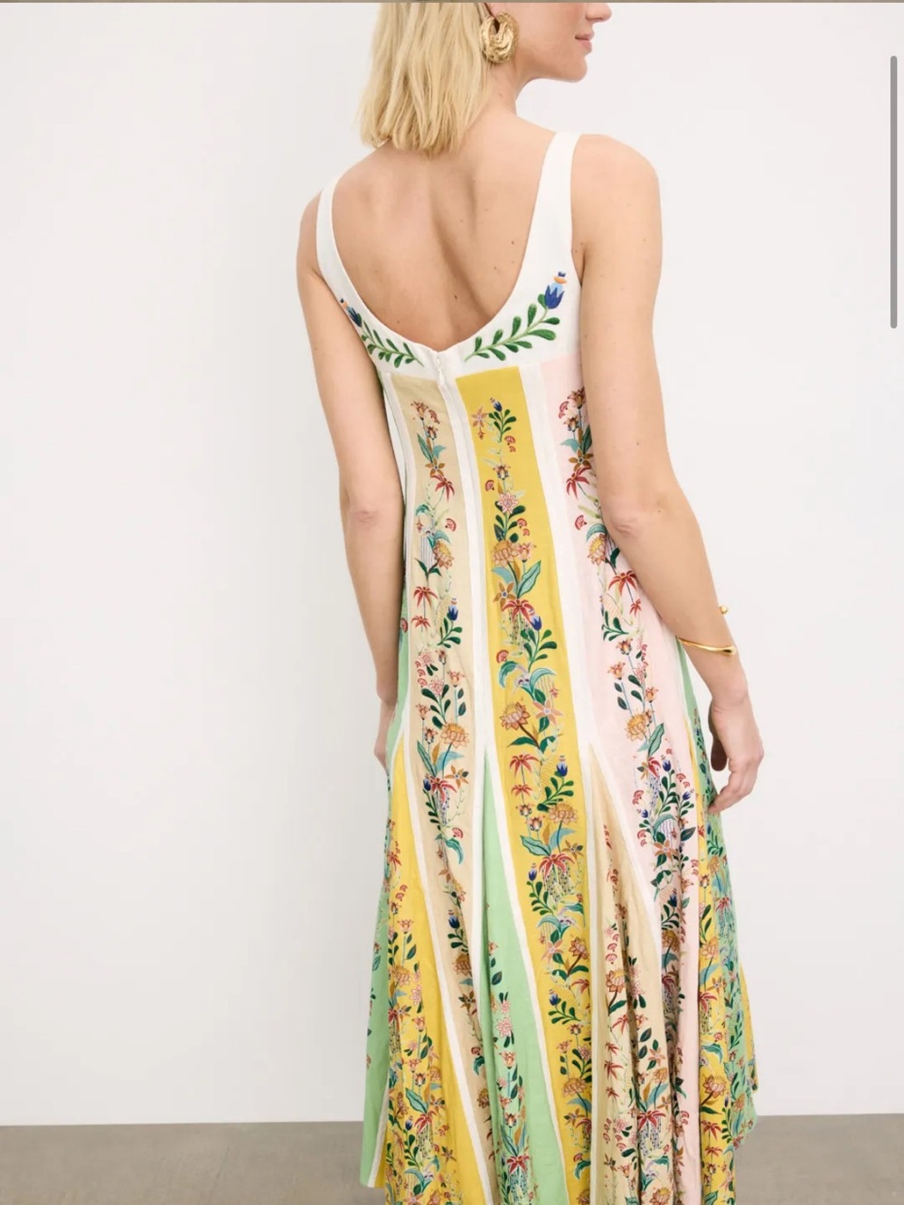 FARM Rio Pastel delicate Floral Stripes Maxi Dress - Picture 9 of 9